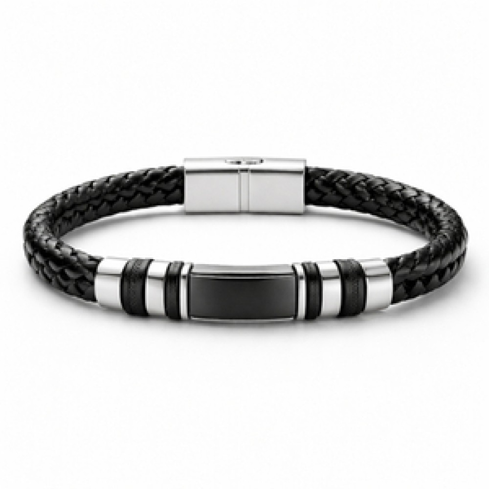 Premium Deri & Çelik Bileklik