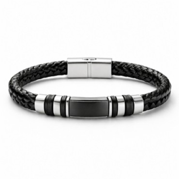 Premium Deri & Çelik Bileklik