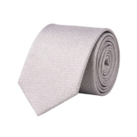 Premium İpek Kravat – Açık Gri Mikro Desen