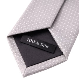 Premium İpek Kravat – Açık Gri Mikro Desen