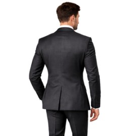 Slim Fit Antrasit Yün Karışımlı Takım Elbise