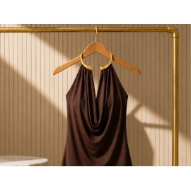 Golden Ring Halter Blouse - Altın Halka Detaylı Ka..