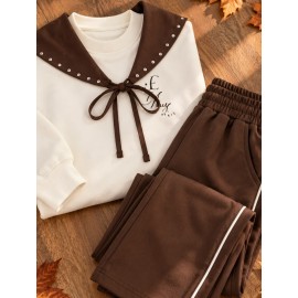 Paris Esintisi Taş Detaylı Fiyonklu Kız Çocuk Kışlık Takım | Paris Breeze Rhinestone Bow Detail Girls' Winter Set