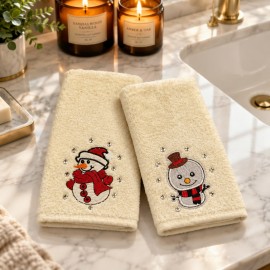 Yılbaşı Temalı 2'li Havlu Seti | Christmas Themed 2-Piece Hand Towel Set